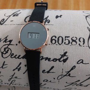 INC International Concepts Black Rose Gold Digital Watch